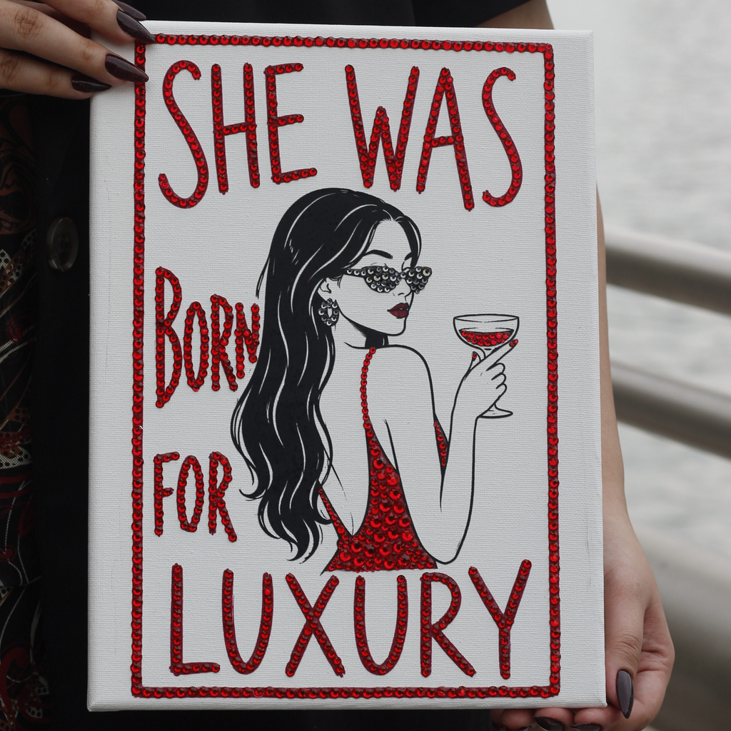 She Was Born For Luxury Premade Canvas
