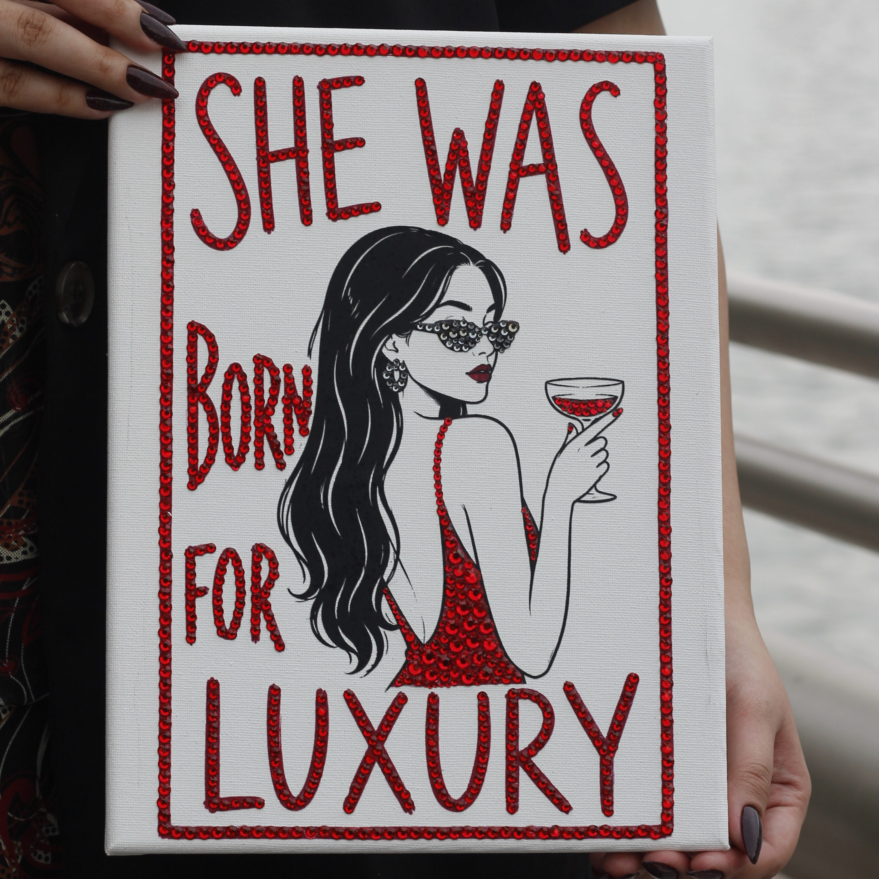 She Was Born For Luxury Premade Canvas