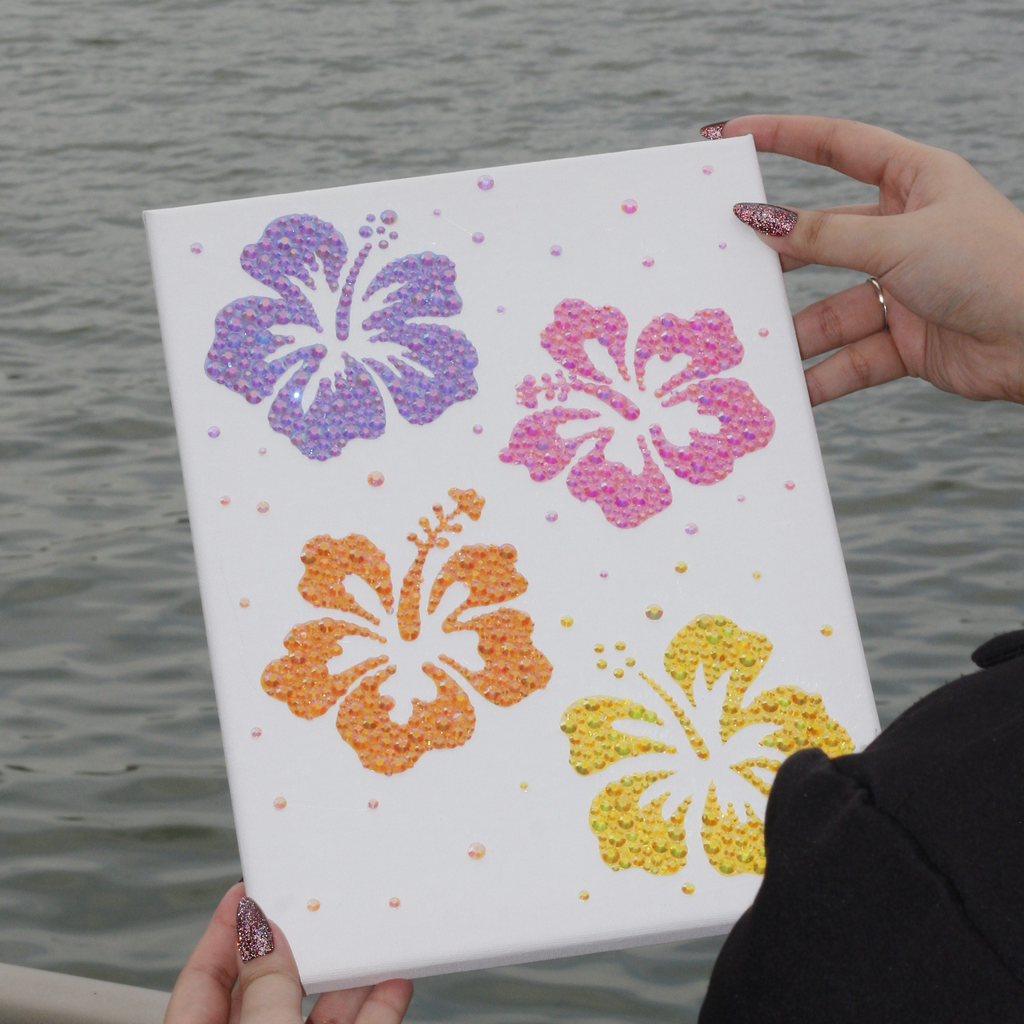 Tropical Hibiscus Premade Canvas