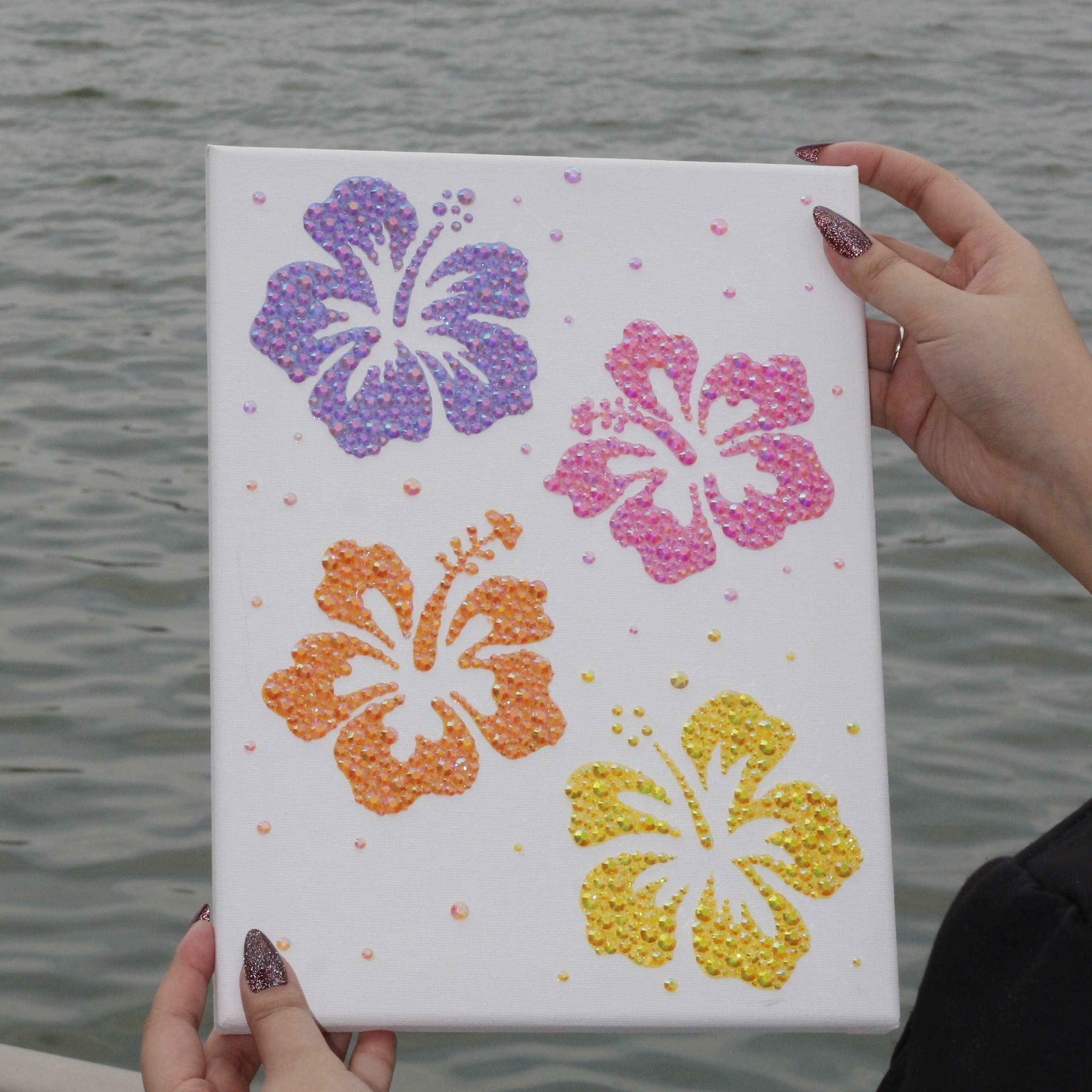Tropical Hibiscus Premade Canvas