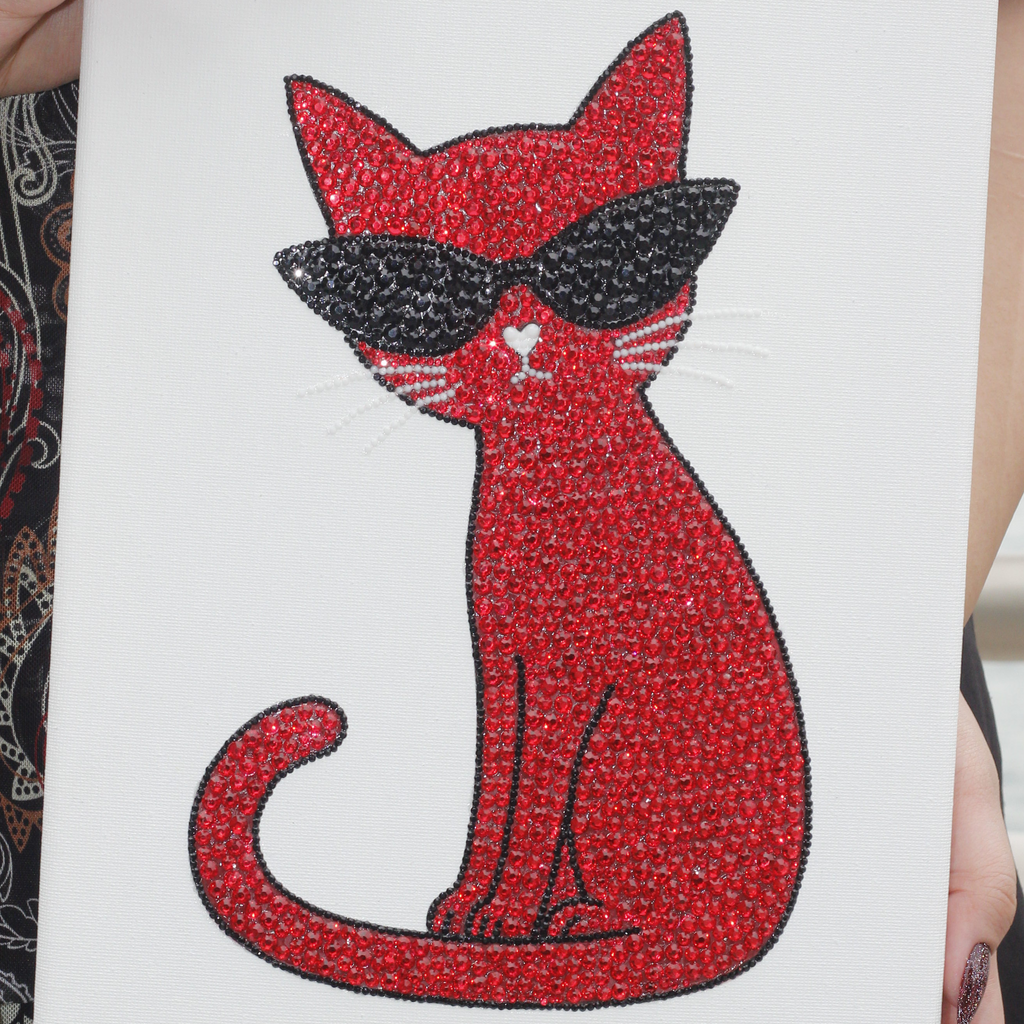 Cherry Cat Premade Canvas
