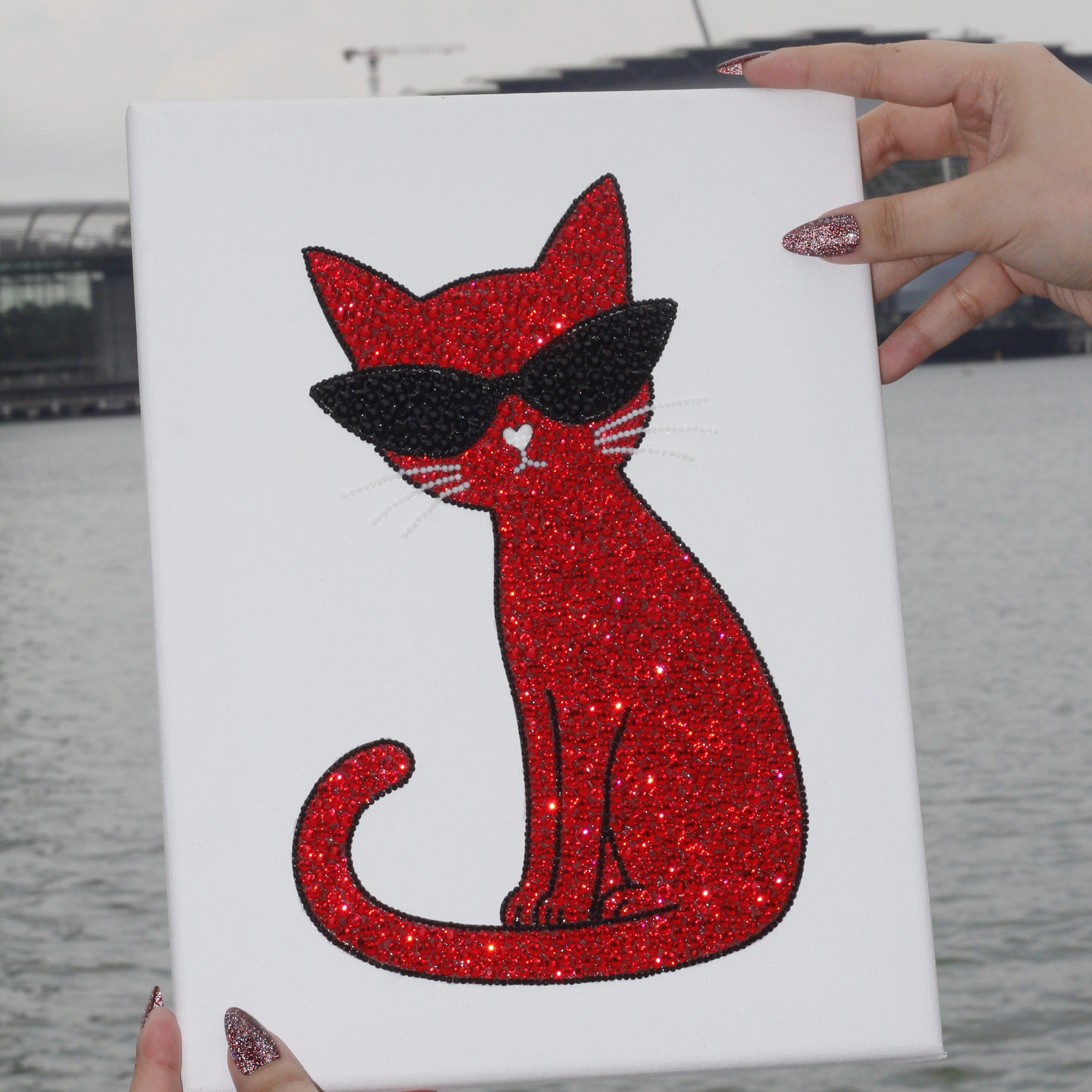 Cherry Cat Premade Canvas