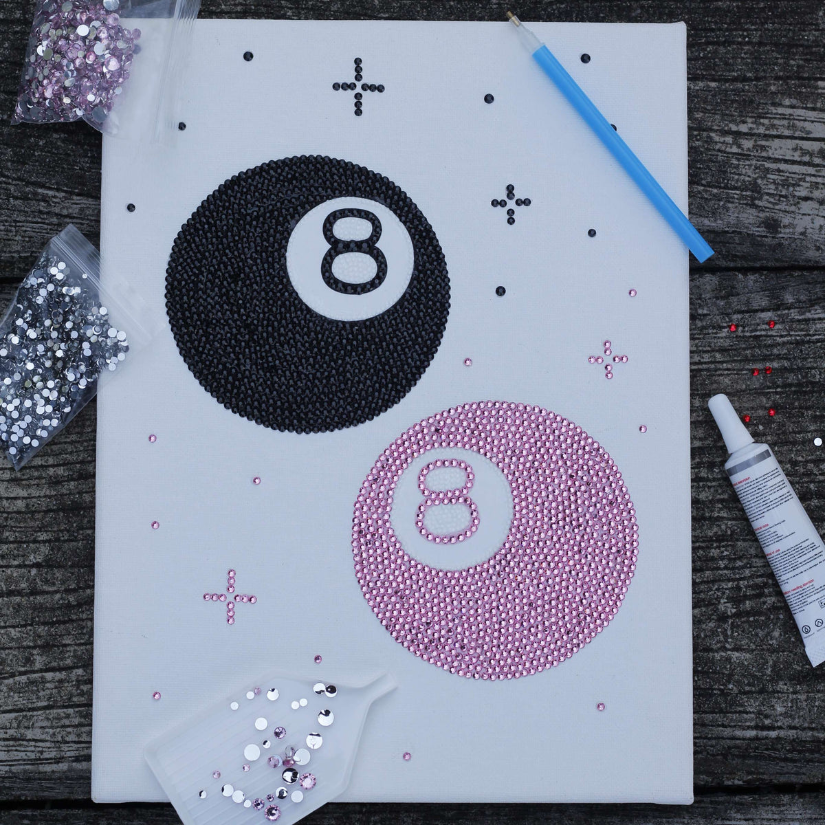 Lucky Ball 8 (Black and Pink) DIY Kit